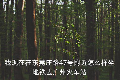 我現(xiàn)在在東莞莊路47號(hào)附近怎么樣坐地鐵去廣州火車站