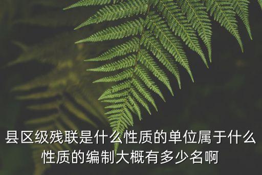 縣區(qū)級(jí)殘聯(lián)是什么性質(zhì)的單位屬于什么性質(zhì)的編制大概有多少名啊