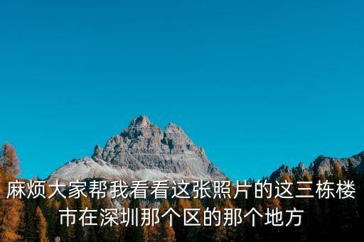 麻煩大家幫我看看這張照片的這三棟樓市在深圳那個區的那個地方