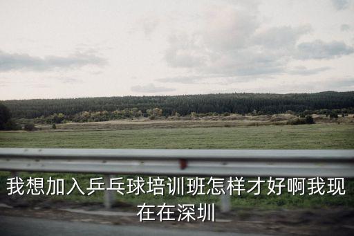 我想加入乒乓球培訓班怎樣才好啊我現在在深圳