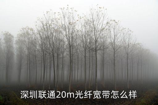 深圳聯(lián)通20m光纖寬帶怎么樣