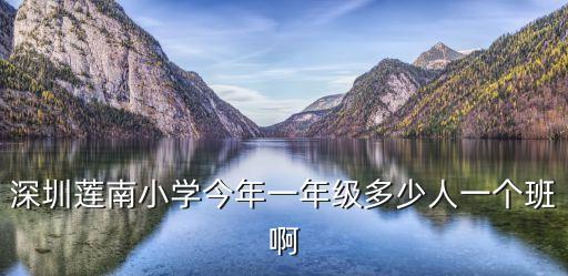 深圳蓮南小學(xué)今年一年級(jí)多少人一個(gè)班啊