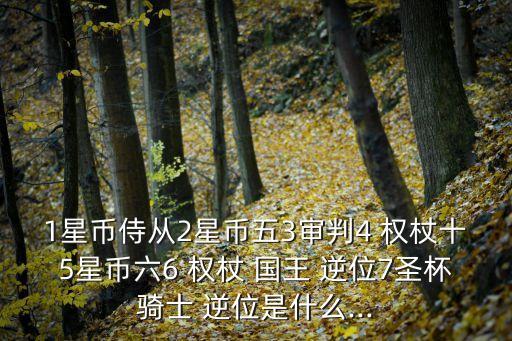 1星幣侍從2星幣五3審判4 權(quán)杖十5星幣六6 權(quán)杖 國王 逆位7圣杯騎士 逆位是什么...