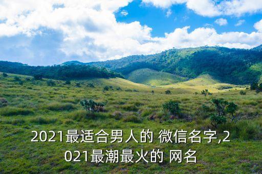 2021最適合男人的 微信名字,2021最潮最火的 網名