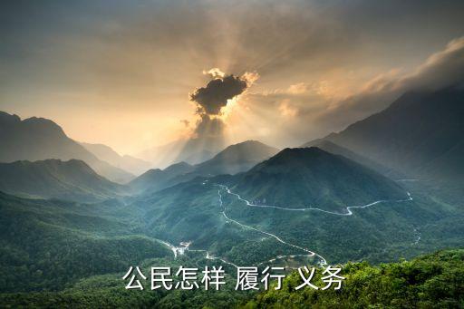  公民怎樣 履行 義務