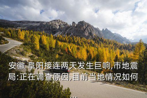 阜陽政府,安徽阜陽地震:已排除地震引發(fā)巨響可能性
