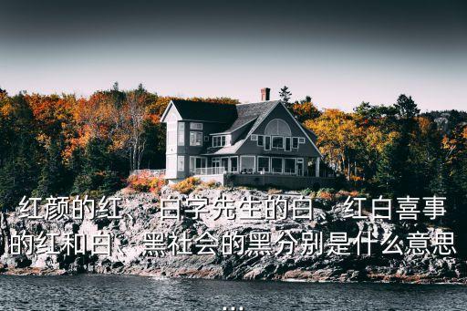 紅顏的紅、 白字先生的白、紅白喜事的紅和白、黑社會的黑分別是什么意思...