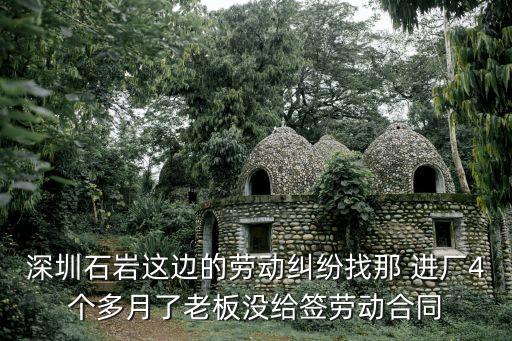 深圳石巖這邊的勞動(dòng)糾紛找那 進(jìn)廠4個(gè)多月了老板沒(méi)給簽勞動(dòng)合同