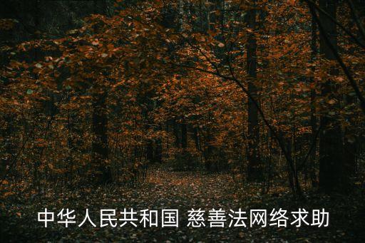 中華人民共和國 慈善法網絡求助