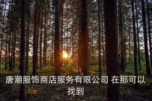 唐潮服飾商店服務(wù)有限公司 在那可以找到