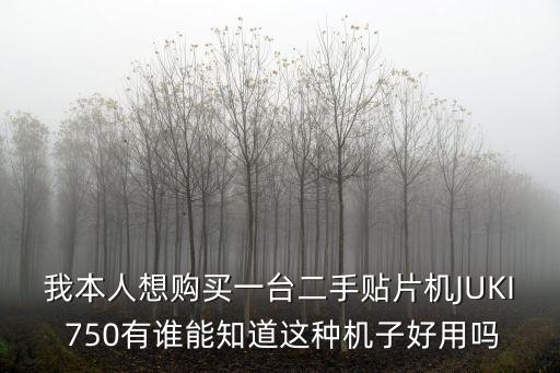 我本人想購買一臺二手貼片機JUKI 750有誰能知道這種機子好用嗎