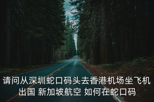 請問從深圳蛇口碼頭去香港機場坐飛機出國 新加坡航空 如何在蛇口碼
