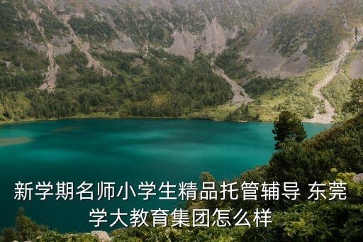 新學期名師小學生精品托管輔導 東莞學大教育集團怎么樣