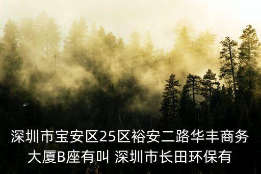 深圳市寶安區(qū)25區(qū)裕安二路華豐商務(wù)大廈B座有叫 深圳市長田環(huán)保有