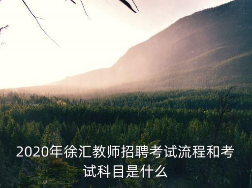 2020年徐匯教師招聘考試流程和考試科目是什么