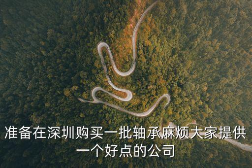 準備在深圳購買一批軸承麻煩大家提供一個好點的公司