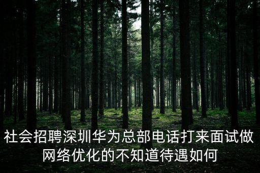 社會招聘深圳華為總部電話打來面試做網絡優化的不知道待遇如何