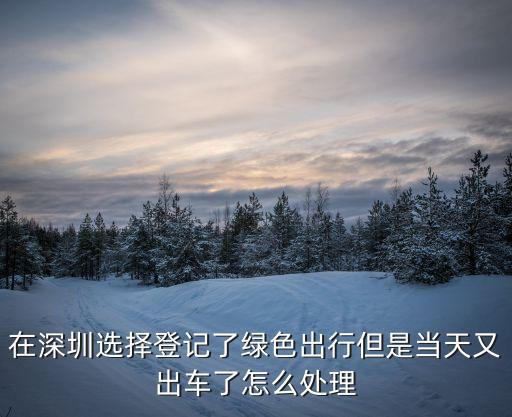 在深圳選擇登記了綠色出行但是當(dāng)天又出車了怎么處理