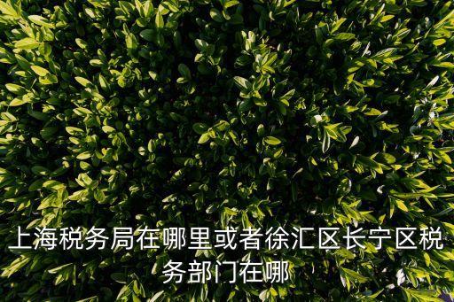 上海稅務局在哪里或者徐匯區長寧區稅務部門在哪