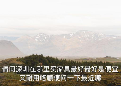 請問深圳在哪里買家具最好最好是便宜又耐用咯順便問一下最近哪