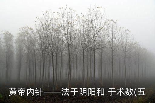 和于術數,上古之人,其知道者,法于陰陽,和于術數