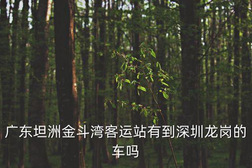 廣東坦洲金斗灣客運站有到深圳龍崗的車嗎