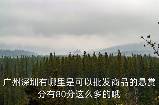 深圳通緝深通商品，廣州深圳有哪里是可以批發(fā)商品的懸賞分有80分這么多的哦