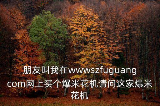 朋友叫我在wwwszfuguangcom網上買個爆米花機請問這家爆米花機