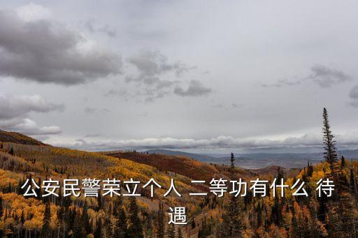 公安民警榮立個人 二等功有什么 待遇