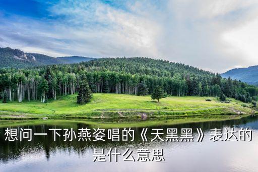 想問一下孫燕姿唱的《天黑黑》表達(dá)的是什么意思