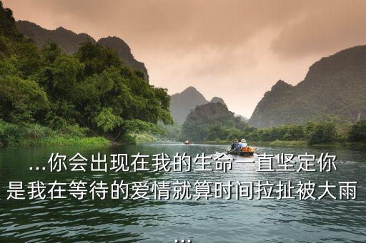 ...你會出現(xiàn)在我的生命一直堅定你是我在等待的愛情就算時間拉扯被大雨...