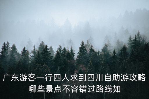 廣東游客一行四人求到四川自助游攻略哪些景點不容錯過路線如