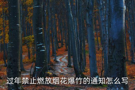 過年禁止燃放煙花爆竹的通知怎么寫