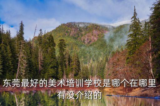 東莞最好的美術培訓學校是哪個在哪里有沒介紹的