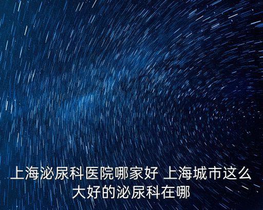 上海市清河坊，上海泌尿科醫院哪家好 上海城市這么大好的泌尿科在哪