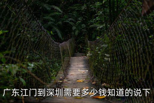 廣東江門到深圳需要多少錢知道的說下