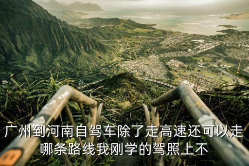 廣州到河南自駕車除了走高速還可以走哪條路線我剛學的駕照上不