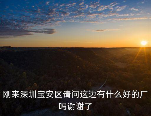 剛來深圳寶安區請問這邊有什么好的廠嗎謝謝了