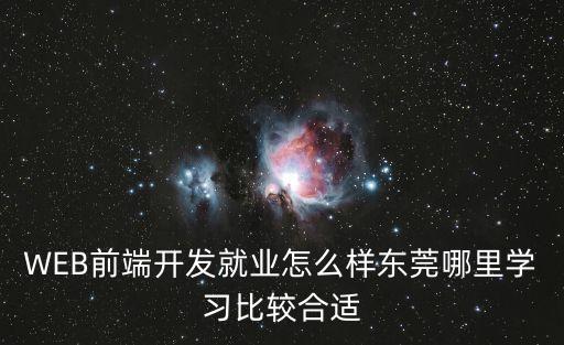 WEB前端開發就業怎么樣東莞哪里學習比較合適