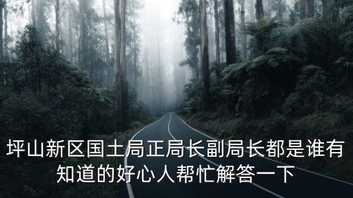 坪山新區國土局正局長副局長都是誰有知道的好心人幫忙解答一下