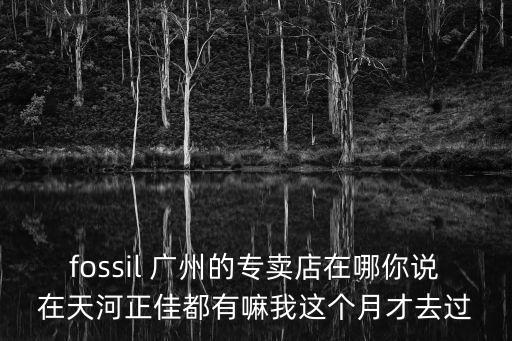 廣州鬼冢虎專賣店正佳，fossil 廣州的專賣店在哪你說在天河正佳都有嘛我這個月才去過