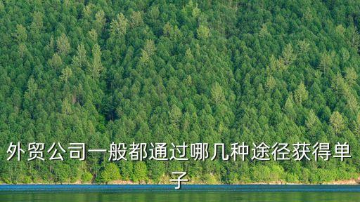 外貿公司一般都通過哪幾種途徑獲得單子