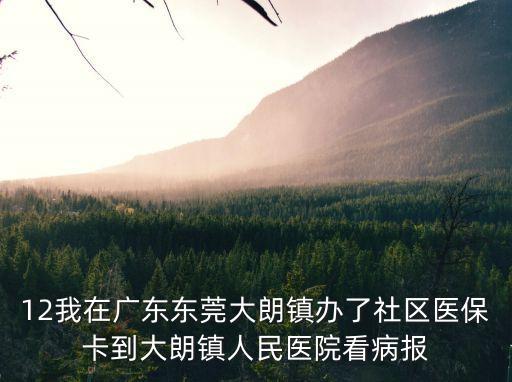 12我在廣東東莞大朗鎮(zhèn)辦了社區(qū)醫(yī)保卡到大朗鎮(zhèn)人民醫(yī)院看病報(bào)