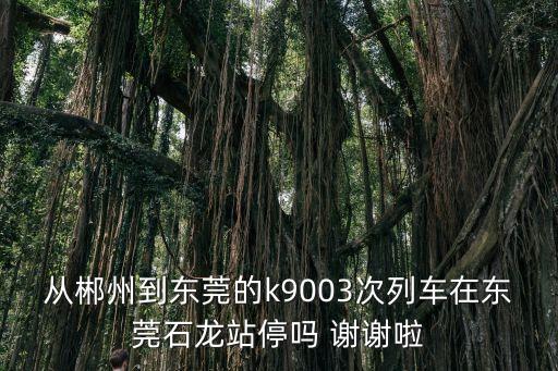 從郴州到東莞的k9003次列車在東莞石龍站停嗎 謝謝啦