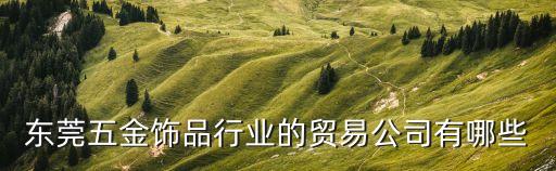 東莞五金飾品行業的貿易公司有哪些