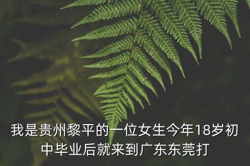 我是貴州黎平的一位女生今年18歲初中畢業(yè)后就來到廣東東莞打