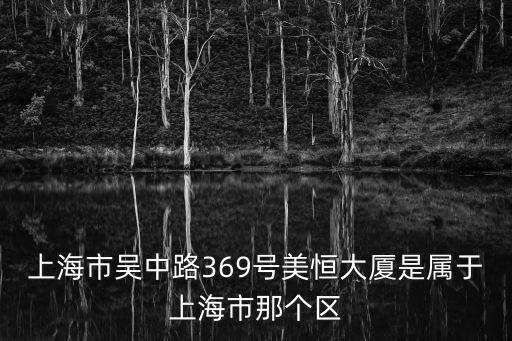 上海市吳中路369號美恒大廈是屬于上海市那個區