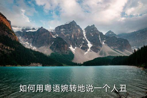 如何用粵語婉轉地說一個人丑
