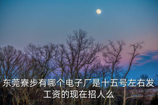 東莞寮步有哪個電子廠是十五號左右發(fā)工資的現(xiàn)在招人么