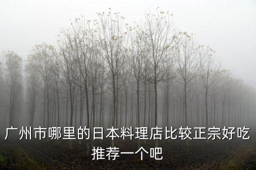 廣州市哪里的日本料理店比較正宗好吃推薦一個吧